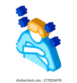 Human With Chill Icon Vector. Isometric Human With Chill sign. color isolated symbol illustration