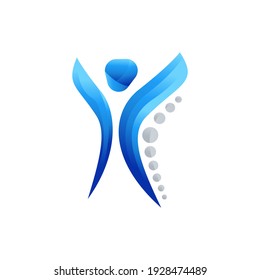 human chiropractic logo design vector illustration