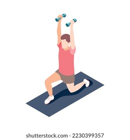 Human circadian rhythms isometric composition with human character and fatigue lack of sleep drowsiness image vector illustration
