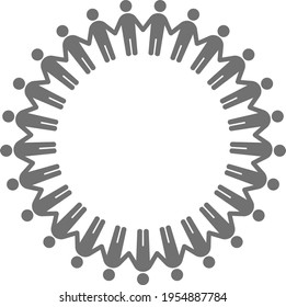 Human circle isolated vector illustration.