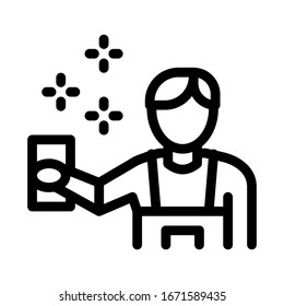 Vektorillustration des menschlichen Reinigungsbildes. Leitbild für menschliche Reinigung. Illustration des isolierten Stumpfsymboles