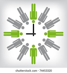 Human clock conceptual illustration