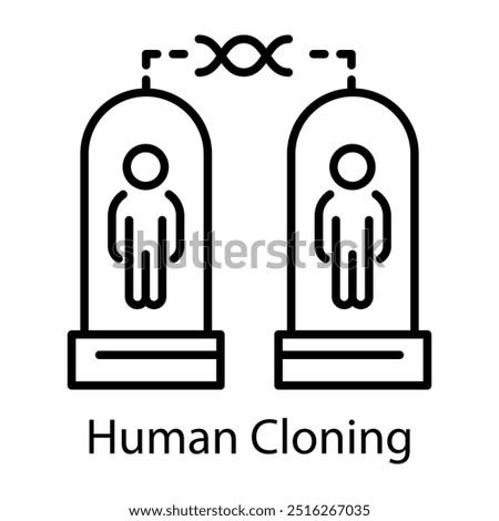 Human cloning icon in line style 