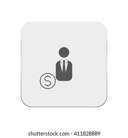 Human with coin icon.