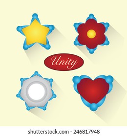 Human collaboration unity symbols