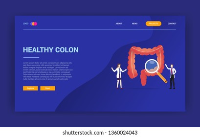 human colon health doctor treatment concept for website design landing page template - vector illustration