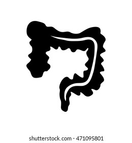 Human colon icon in simple style on a white background
