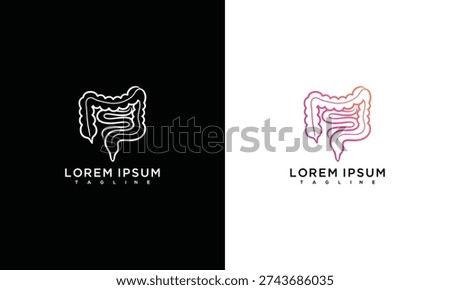Human Colon Intestine Logo Design Digestive System Health Icon Gastroenterology Medical Symbol.