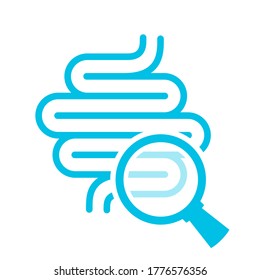 Human colon medical examination vector icon on white background