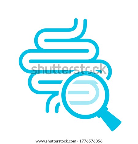 Human colon medical examination vector icon on white background