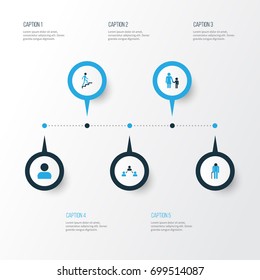 Human Colorful Icons Set. Collection Of Oldster, Contact, Personal Data And Other Elements. Also Includes Symbols Such As Walk, Man, Relations.