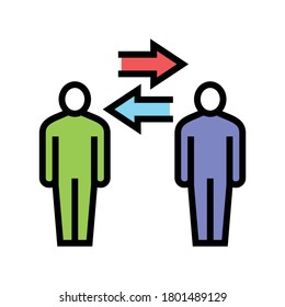 vector de icono de color de comunicación humana. signo de comunicación humana. ilustración de símbolo aislado