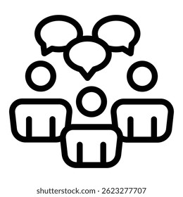 Human communication icon. Outline human communication vector icon for web design isolated on white background