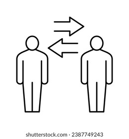 human communication line icon vector. human communication sign. isolated contour symbol black illustration