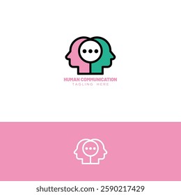 Human communication logo design template