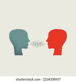 Human communication vector concept. Symbol of talking, argument, misunderstanding. Minimal design eps10 illustration.