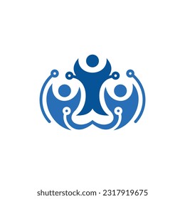 human community circuit technology Logo Vector Icon Illustration, creative logo design template illustration, logo for your company
