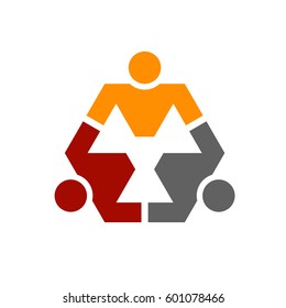 vector de símbolo hexágono de la comunidad humana