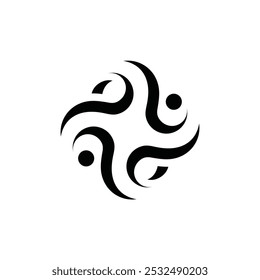 Human community, with letter shape b and p logo design