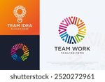 human community logo design. people work. symbol for teamwork,social group, etc. Vector illustration