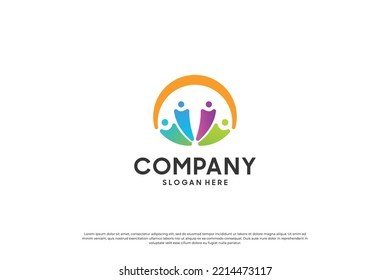 plantilla de diseño de logotipo de la comunidad humana.