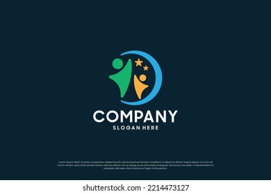 human community logo design template.