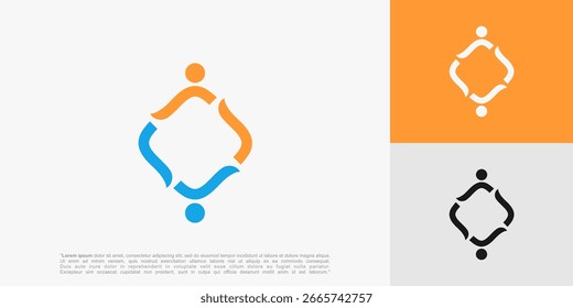 Human Community Logo design. Union symbol for teamwork, social group, community, vector illustration.