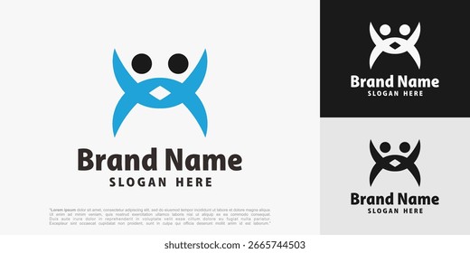 Human Community Diseño de logo. Símbolo sindical para el trabajo en equipo, grupo social, comunidad, Ilustración vectorial.