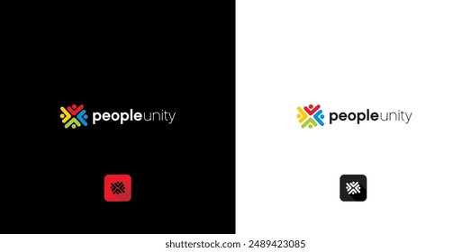 human community logo template. people work. symbol for teamwork, social group, community etc