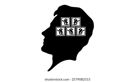 Human complexes, black isolated silhouette