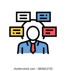 human comprehends tasks color icon vector. human comprehends tasks sign. isolated symbol illustration