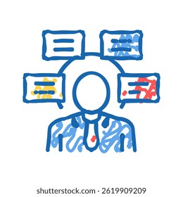 human comprehends tasks doodle icon sketch vector. human comprehends tasks sign. isolated symbol illustration