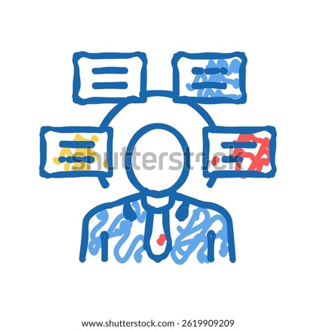 human comprehends tasks doodle icon sketch vector. human comprehends tasks sign. isolated symbol illustration
