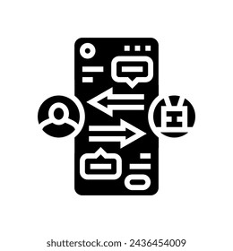 human computer interaction hci glyph icon vector. human computer interaction hci sign. isolated symbol illustration