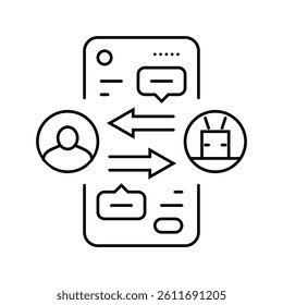 human computer interaction hci line icon vector. human computer interaction hci sign. isolated contour symbol black illustration