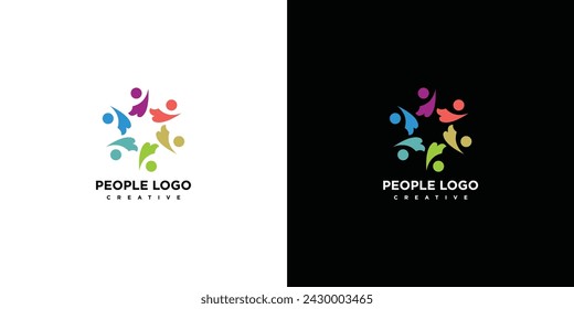 Human concept logo. Community human Logo template vector.
