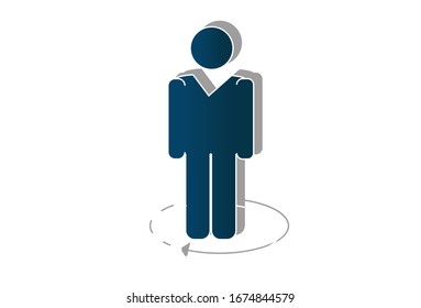 Human concept on white background. Creative idea design. Flat vector illustration for template, brochure or presentation. 