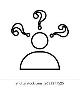Diseño de icono de Vector plano de confusión humana