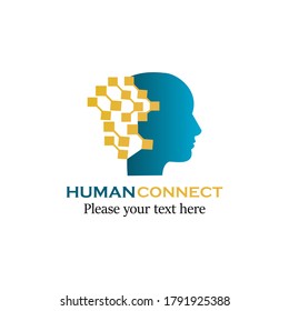 Human connect logo design template illustration