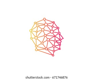Human Connect Virtual Icon Logo Design Element