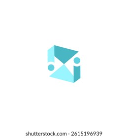 human connection elements. Modern abstract digital alphabet letter logo illustration.