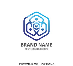 HUMAN CONNECTION ICONIC VECTOR LOGO TEMPLATE