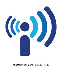 Human connection Logo Icon Design. Wifi and Human combination design.