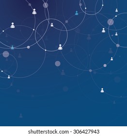 Human connection on the blue background. Abstract symbol concept.