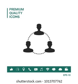 Human connection symbol, icon