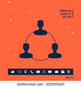 Human connection symbol, icon