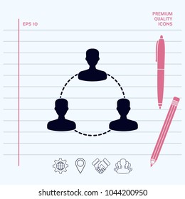 Human connection symbol, icon