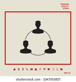 Human connection symbol, icon