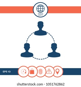 Human connection symbol, icon
