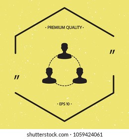 Human connection symbol, icon